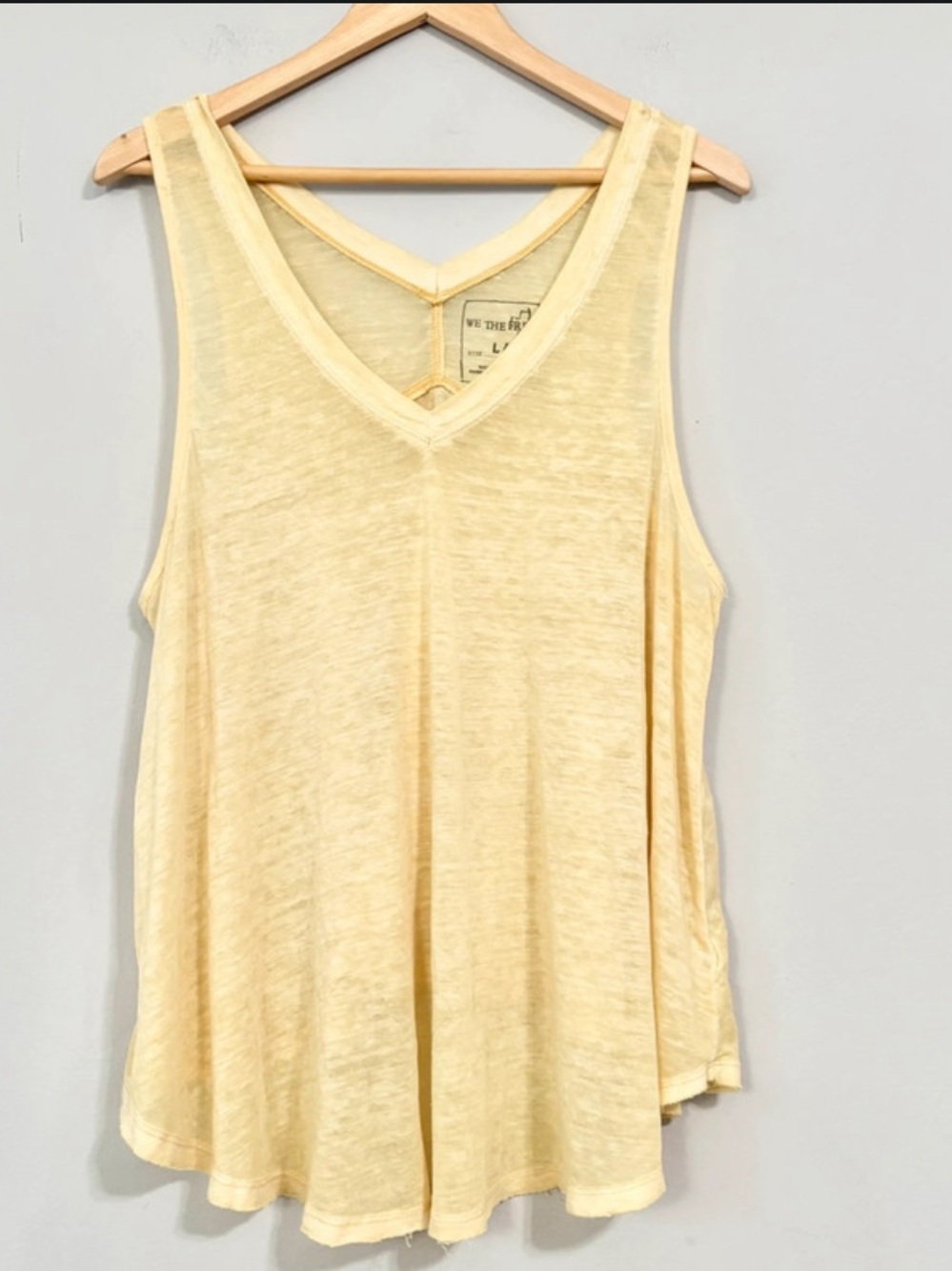 Free People We the Free Yellow Thin Tank Top